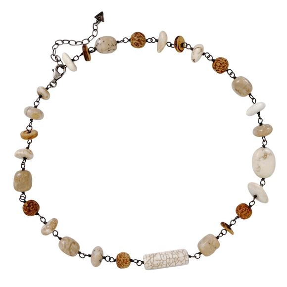 Retired Signed Silpada N1692 Necklace Sterling Silver White Howlite African Opal - Picture 3 of 14